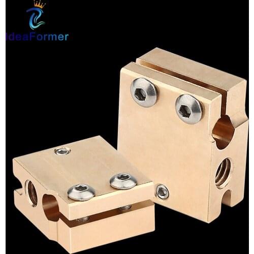 PT100 Volcano Brass Heater Block 24x20x11.5mm For High Temperature PT100 Thermistor Cartridge V6 Nozzle Extruder Volcano Hot End