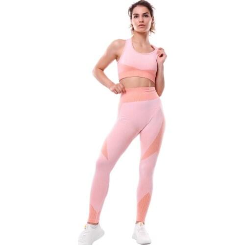 Yoga Sets Women Gym Sports Set Elastic Sports Hight Waist Leggings Sportswear Workout Sets Women Yoga Sets Women Gym Sports Set