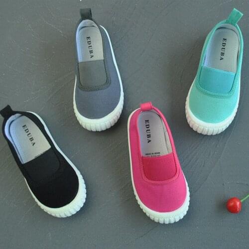 2021 Autumn New Candy Color Childrens Canvas Shoes Casual One-legged Cloth Shoes Kids Sneakers Fashion Toddler Boy Shoes YNN