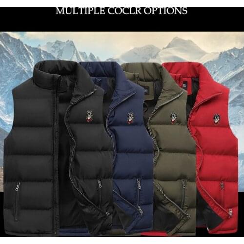New Mens Vest Winter Casual Sleeveless Jacket Vest Windproof Warm Waistcoat Casual Coats Plus Size M-5XL