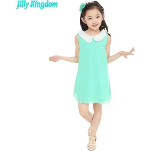New summer Chiffon dress new girl dress new free shipping for 3-11 age bow floral Girls Princess Party Bow Kids Formal Dress