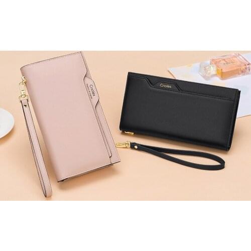 New womens wallets womens long leather wallet cowhide large-capacity clutch bag trend womens wallets men leather wallet purse