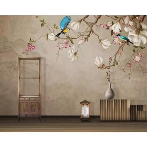 Beibehang Custom wallpaper mural HD Bird Magnolia TV background wall wallpaper painting papel de parede wall paper home decor