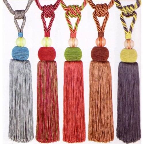 One pair grey Home Decoration Window curtain clips accessories Hanging Belt Ball curtain strap Curtain tassel tieback Buckle Tie