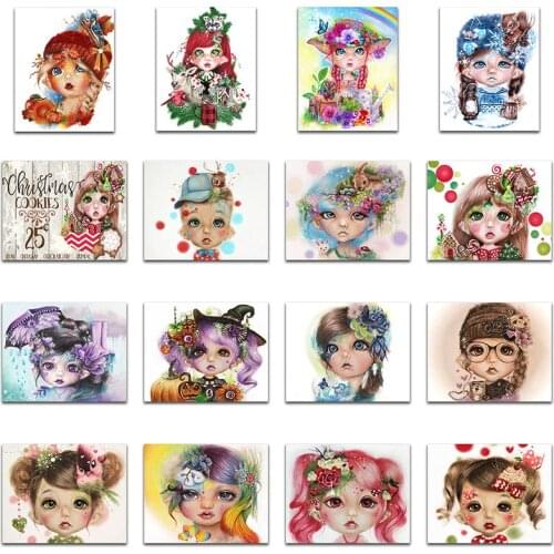 Full Round Diamond embroidery Cartoon Full Square Diamond mosaic Girl doll 5D DIY Diamond painting Cross stitch people