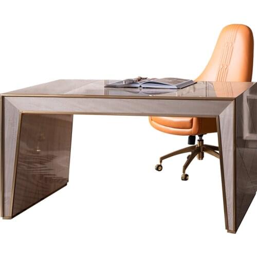Postmodern solid wood desk chair light luxury high-end home computer desk combination villa furniture