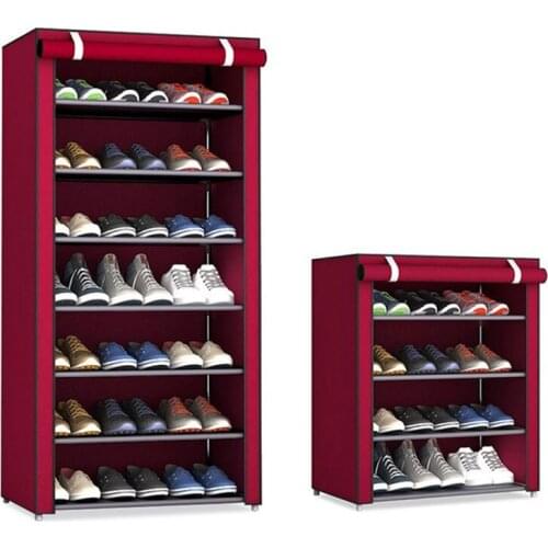Simple Non-woven Cloth Fabric Shoe Cabinet Multi-layer Assembly Shoe Rack Folding Dustproof Shoe Storage Rack Shelves