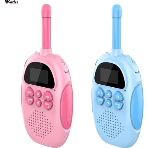 2pcs/Set Children Walkie Talkie Kids Transceiver Handheld 3KM Range UHF Radio Lanyard Mini Interphone Toy Birthday Gift