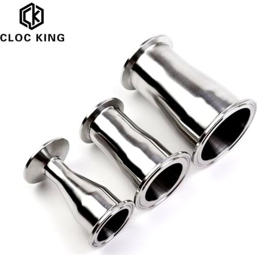 O/D 19/25/32/38/45/51/63/76/89/102mm Reducer SS304 Stainless Steel Sanitary Ferrule 50.5-119mm Concentic Pipe Fitting Tri Clamp