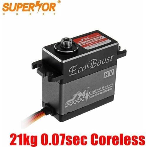 CLS6322HV JX 0.07sec Coreless Servo 21KG Large Torque 180 degree Ecoboost CNC Alum Shell Metal Gear Digital for RC Helicopter