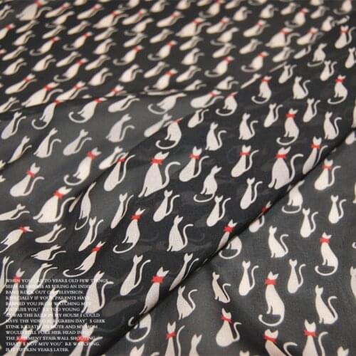 LEO&LIN 12 M/M Large Wide Black Real Silk Chiffon 100% Silk Clothing Cloth Fabric DIY Sewing Tissue