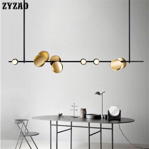 Nordic Iron Art Simple Pendant Lamp Living Room Home Decor Luxury Strip Pendant Lights Dining Room Kitchen Lights Hanging Lamps
