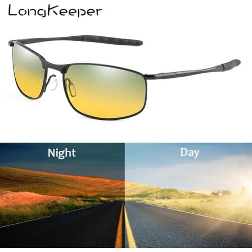 LongKeeper Photochromic Sunglasses Men Day Night Vision Goggles Driver Eyeglasses Women Sunglasses Yellow Lens Driving Glasses