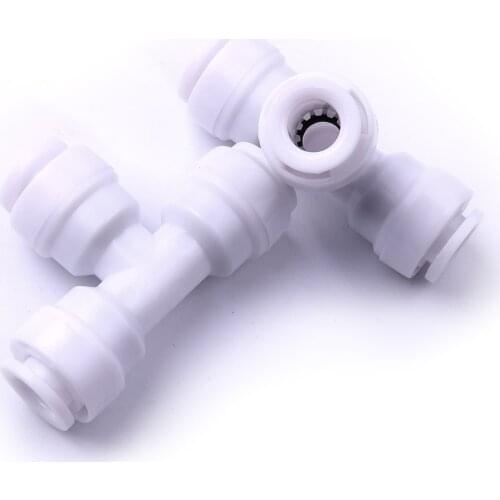 2x 1/4" 3 way Union Tee Quick Connect Push Fit RO Water Reverse Osmosis Filter