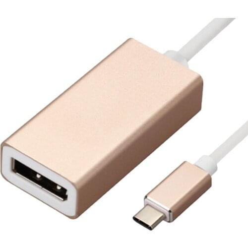 USB C 3.1 Type C to Display Port DP Adapter Male to Female M/F for Macbook Projector Gold