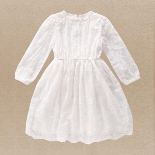 Spring Embroidery Girls Dress Kids Princess Dress for Teenagers Kids Clothes Long Sleeve Childrens Vestidos for 3-14 Years 2021