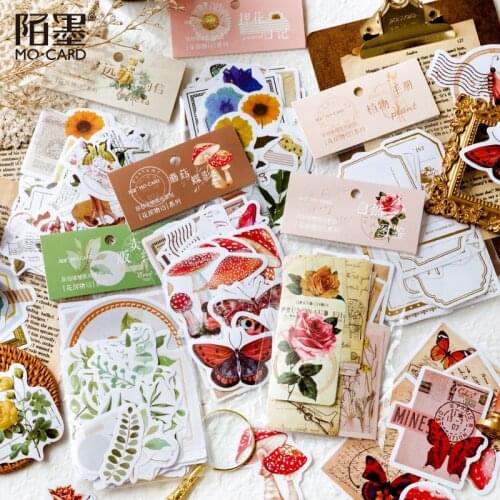 10 Sets Vintage Retro Flower House Story Diary Sticker Journal Scrapbooking Paper Decoration Label Stationery Wholesale
