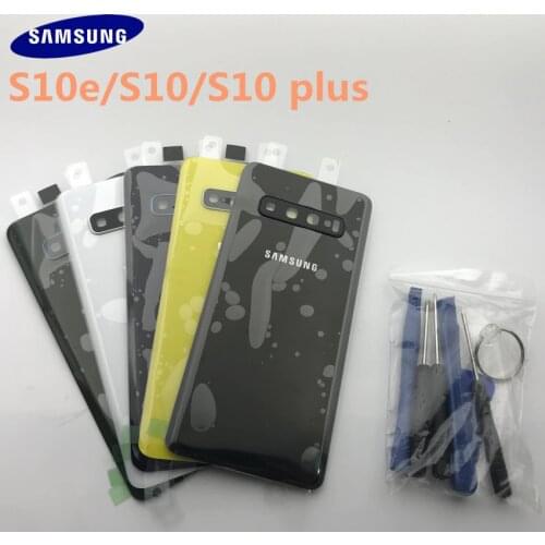 Original Replacement Samsung Galaxy S10e G973 S10 G970 S10 plus Battery Back Cover Door Housing+Camera Glass Frame+tools