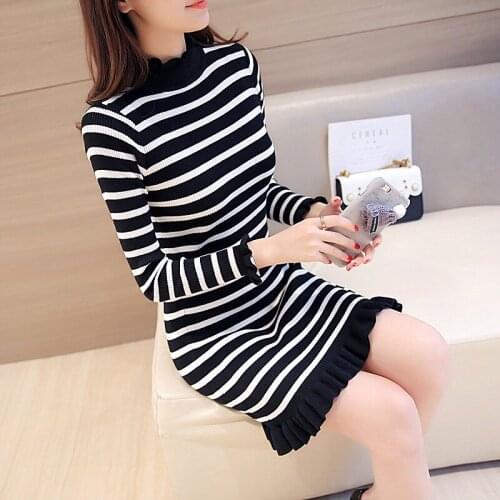 2017 Autumn Long Oversized Sweater Women Coat Batwing Sleeve stripe Woman Sweaters Pullovers Fashion female christmas Clothing