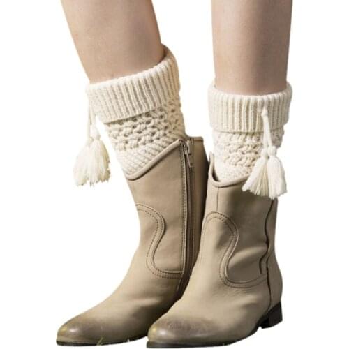 1 pair Women Knit Leg Warmers Winter Loose Style Lady Boot Knee High Boot Stockings Leggings Warm Sport Cycling Socks
