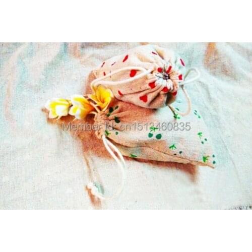 100pcs/lot CBRL jute/linen/flax drawstring bags&pouch for cosmetic/bracelets,Various colors,size customized,wholesale
