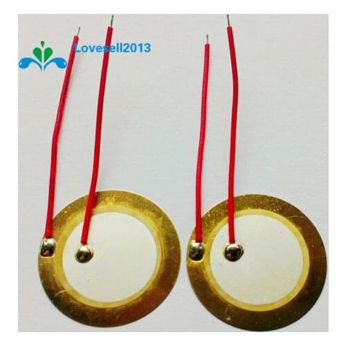 5 PCS 27mm Piezo Elements Sounder Sensor Trigger Drum Disc + wire copper