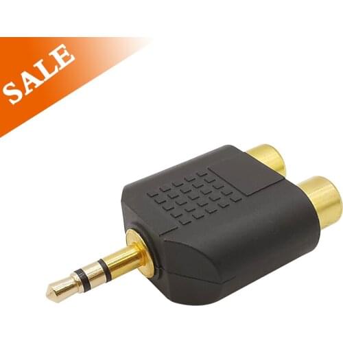 5Pcs 3.5mm Stereo Male Jack to 2X RCA Female RCA Audio Video Converter Connector 3.5mm Splitter RCA Speaker Audio Cable Adapter
