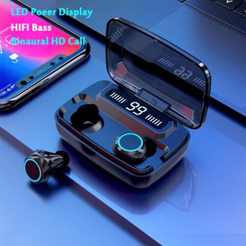Wireless Earphone TWS Bluetooth 5.0 Mini Headphones Stereo Bass LED Power Display Noise Cancelling Sports Waterproof Headset