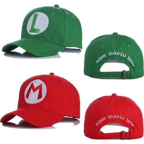 Super Mario Baseball Cap Embroidery Logo Visor Mario Brothers Cartoon Anime Game Character Cap Cosplay Hat Birthday Gifts