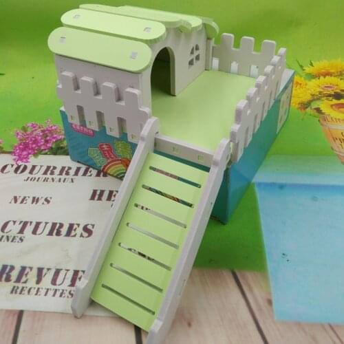 Small Animal Sleeping House Cage Nest with Viewing Deck Climbing Ladder Hamster Rat Mouse Squirrel Genuia Pig Mouse Rat Play Toy
