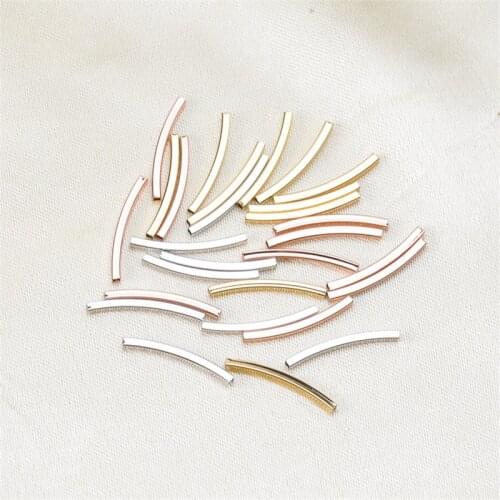 High Quality 100PCS 18K Gold Plated Connecting pipe jewelry for bracelet&necklace making 18K Gold jewelry Findings