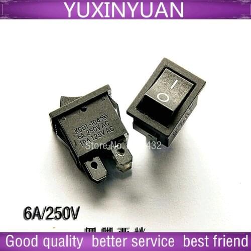 Ship type switch KCD1-104 black 4 feet 2 gear switch 6 a 10 a/250 v/250 v 10pcs/lot