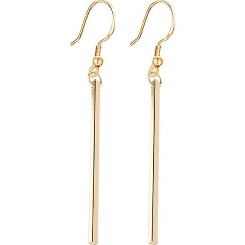 Korean Fashion Long Earring For Women Female Gold Color Stainless Steel Geometry Charm Pendent Dangle Drop Earrings 2020