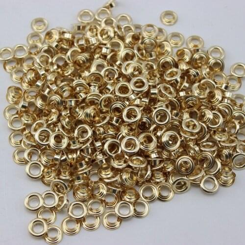 1000set 6mm wide-brimmed eyelet Rose gold metal copper eyelets buttons clothes accessory handbag findings FREE SHIPPING