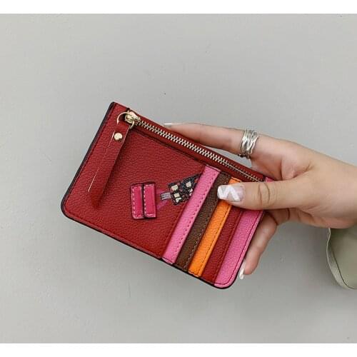 Fashion Small Card Wallet Credit Multi-Card Holders Luxury PU Function Zipper Ultra-Thin Organizer Case Student Women Coin Purse