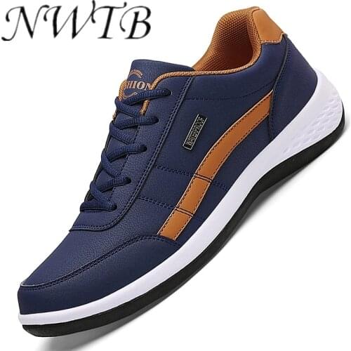 Leather Men Shoes Sneakers Trend Casual Shoe Italian Breathable Leisure Male Sneakers Non-slip Footwear Men Vulcanized Shoes