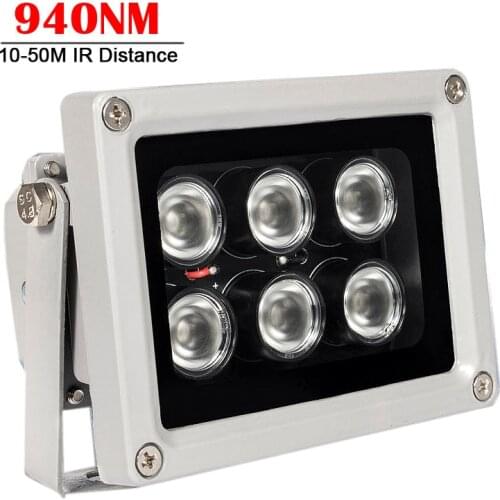 940NM Invisible 6pcs Array LEDS IR Illuminator Infrared Lamp Outdoor Waterproof Camera Night Vision Fill Light for CCTV Camerase