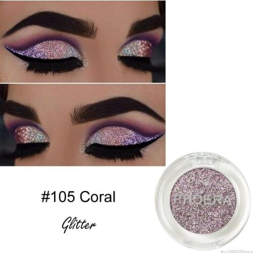 PHOERA 8 Colors Glitter Eyeshadow Makeup Pigment Lasting Shimmer Make Up Beauty Tool for Art Festival Glitters Body TSLM1