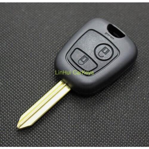 PINECONE for PEUGEOT 2 Buttons Uncut Blade Modified Remote Blank Straight Keys ABS Shell Brass Blade 1PC