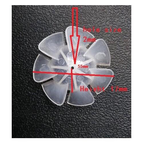 Plastic motor propeller Hair dryer fan blade 7 blades 2mm hole size 55mm diameter 17mm height