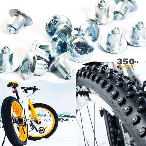 350pcs 6.5mm/0.26" Winter Studded Mountain Bike Spikes for Fat bike Mount Tyre Snow Studs Aluminum Tire Studs Sharp Carbide Tips