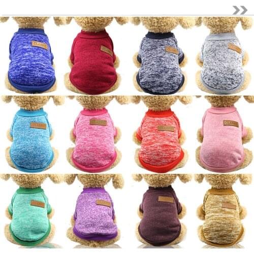 PUOUPUOU Warm Dog Clothes Wool Puppy Dog Jacket Winter Knitted Sweatshirt for Small Dogs Clothes Simple Ropa Para Perro XS-2XL