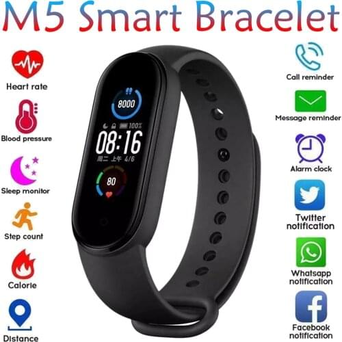 M5 Smart Watch Bracelet High-end Version Magnetic Charging Fitness Tracker Heart Rate Color Screen IP67 Waterproof For Mi Band 5