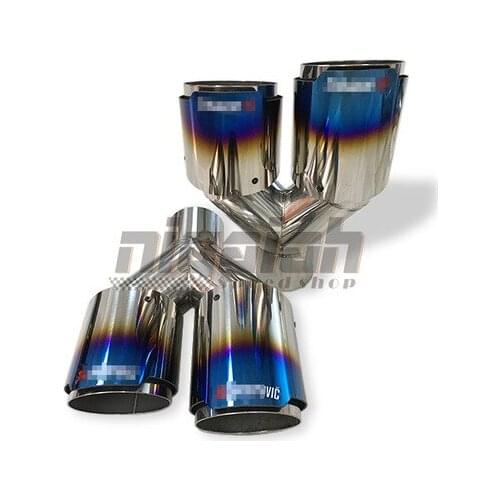 Burnt Blue OUT 304 Stainless Exhaust Pipes Muffler Tips Universal Truck Exhaust Tip IN 2.5'' OUT 3.5