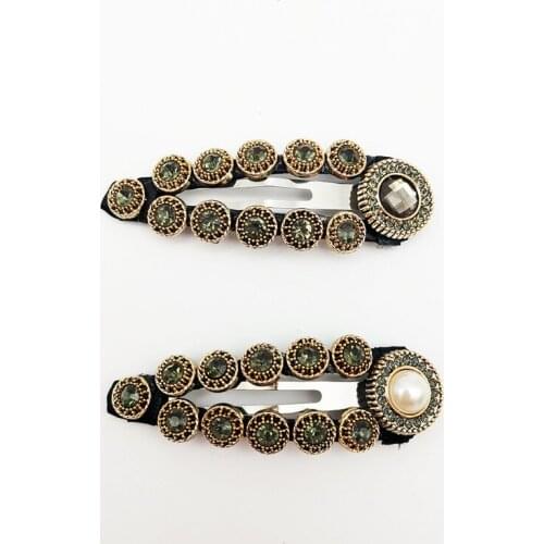 Full Rhinestone Pearl Hair Clip Retro Hair Accessories women Water Drop Shiny Rhinestone BB Clips Boutique Hairpin Headwear New