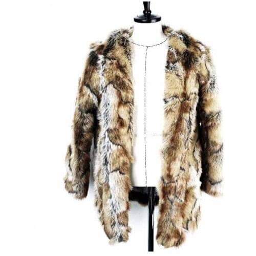 S-6XL New Fashion Imitation Mink Fur Overcoat Men Clothing Plus Size Male Winter Coat