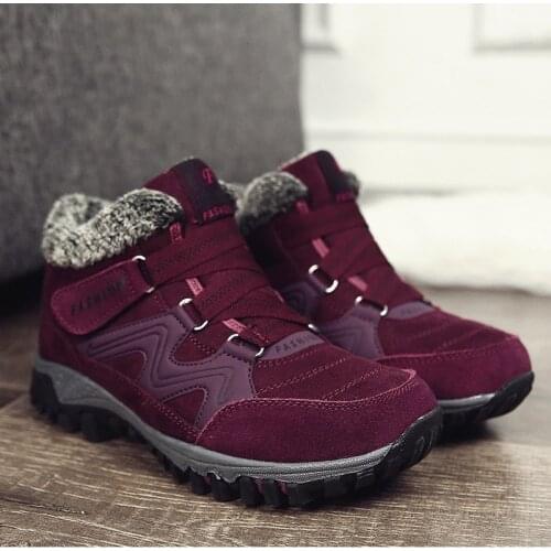 Women Winter Shoes Plus Velvet Warmth Ankle Boots Fashion Ladies Hiking Shoes Non Slip Platform Snow Boots Plush Footwear 2021