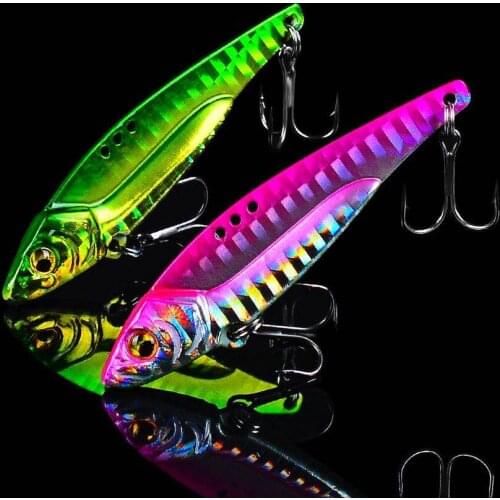 1pc 5g 7g 12g 17g 20g VIB Lure 3D Eyes Pencil Balancer Spoon Spinner Painting Fishing Lure Hard Bait Fishing Tackle Treble Hook