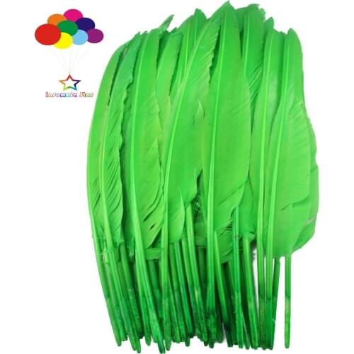 10-100 pcs/lot fruit green Color 14-16inch Plumes Turkey Pointers Quill Large Feathers for Fashion Decorations