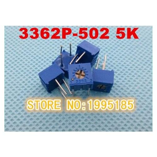 10pcs 3362 P - 502 precision adjustable potentiometer 5K lap potentiometer